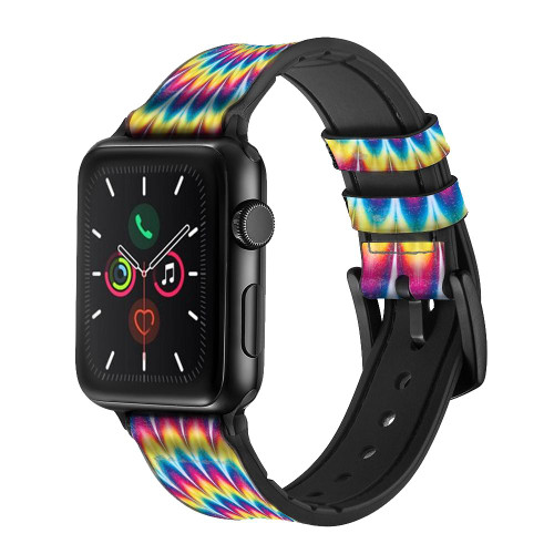 CA0592 Colorful Psychedelic Leather & Silicone Smart Watch Band Strap For Apple Watch iWatch
