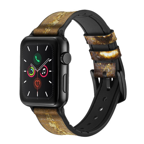 CA0605 Magical Yantra Buddha Face Leather & Silicone Smart Watch Band Strap For Apple Watch iWatch