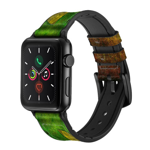 CA0610 Radioactive Nuclear Hazard Symbol Leather & Silicone Smart Watch Band Strap For Apple Watch iWatch