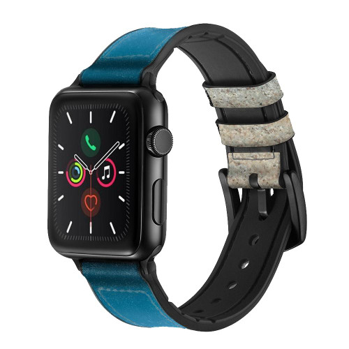 CA0617 Sea Shells Under the Sea Leather & Silicone Smart Watch Band Strap For Apple Watch iWatch