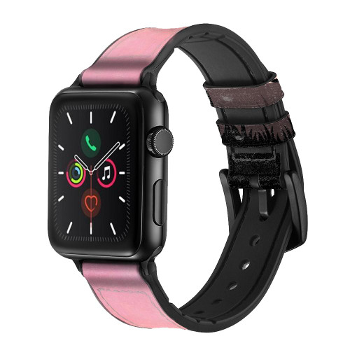 CA0636 Bicycle Sunset Leather & Silicone Smart Watch Band Strap For Apple Watch iWatch