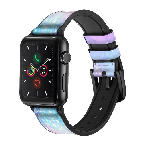 CA0640 Cute Unicorn Cartoon Leather & Silicone Smart Watch Band Strap For Apple Watch iWatch