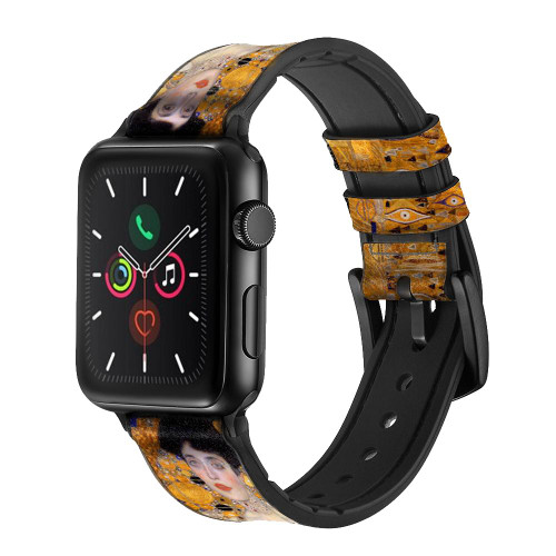 CA0660 Gustav Klimt Adele Bloch Bauer Leather & Silicone Smart Watch Band Strap For Apple Watch iWatch