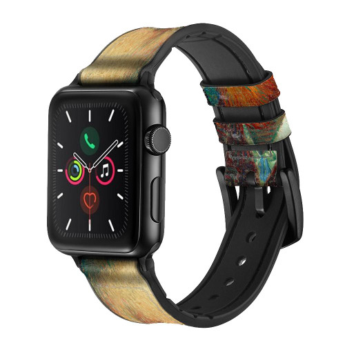 CA0663 Vincent Van Gogh Self Portrait Leather & Silicone Smart Watch Band Strap For Apple Watch iWatch