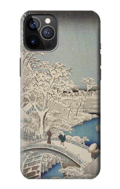 S3350 Utagawa Hiroshige Drum Bridge Yuhi Hill in Meguro Case For iPhone 12, iPhone 12 Pro