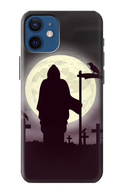 S3262 Grim Reaper Night Moon Cemetery Case For iPhone 12 mini