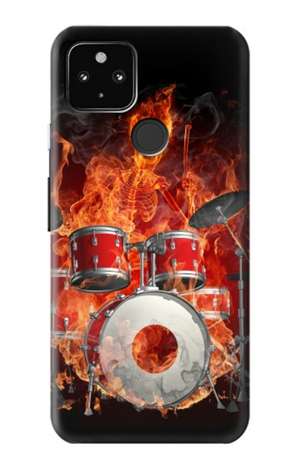 S1431 Skull Drum Fire Rock Case For Google Pixel 4a 5G