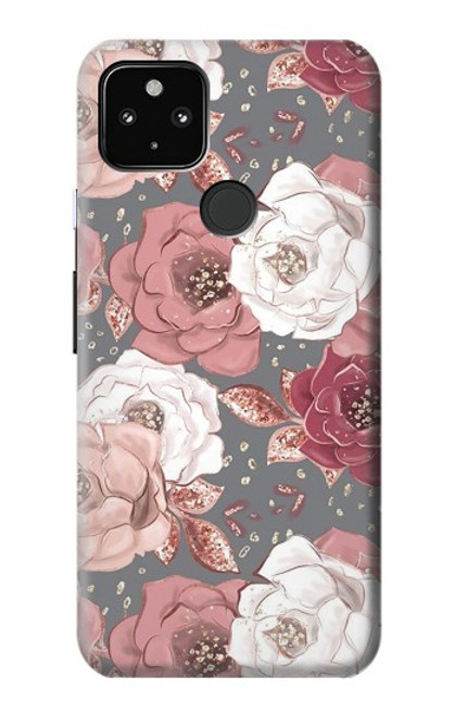 S3716 Rose Floral Pattern Case For Google Pixel 4a 5G