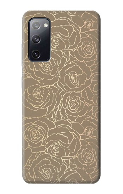 S3466 Gold Rose Pattern Case For Samsung Galaxy S20 FE