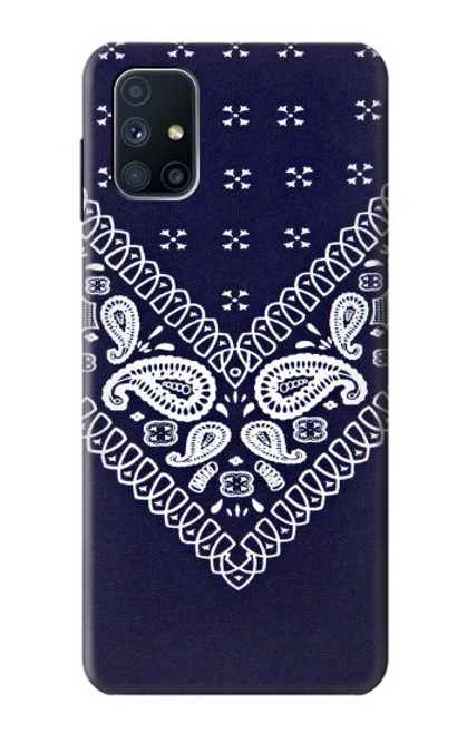 S3357 Navy Blue Bandana Pattern Case For Samsung Galaxy M51