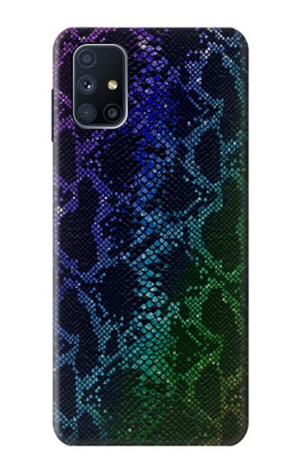S3366 Rainbow Python Skin Graphic Print Case For Samsung Galaxy M51