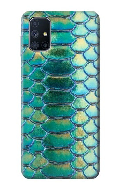 S3414 Green Snake Scale Graphic Print Case For Samsung Galaxy M51