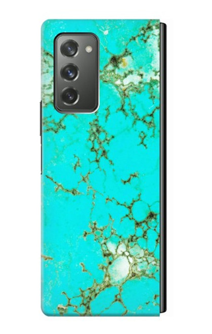 S2377 Turquoise Gemstone Texture Graphic Printed Case For Samsung Galaxy Z Fold2 5G
