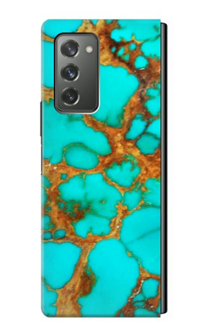 S2688 Aqua Copper Turquoise Gemstone Graphic Case For Samsung Galaxy Z Fold2 5G