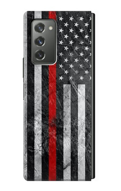 S3687 Firefighter Thin Red Line American Flag Case For Samsung Galaxy Z Fold2 5G