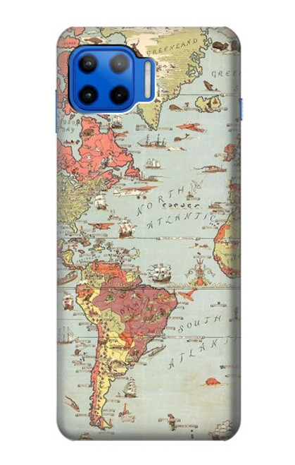 S3418 Vintage World Map Case For Motorola Moto G 5G Plus