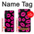 S2933 Pink Lips Kisses on Black Case For Motorola Edge