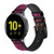 CA0121 Red Wine Leather & Silicone Smart Watch Band Strap For Samsung Galaxy Watch, Gear, Active