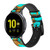 CA0407 Aqua Copper Turquoise Gemstone Graphic Leather & Silicone Smart Watch Band Strap For Samsung Galaxy Watch, Gear, Active