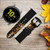 CA0424 Ice Whiskey Whisky Glass Leather & Silicone Smart Watch Band Strap For Samsung Galaxy Watch, Gear, Active