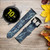 CA0444 Light Blue Marble Stone Graphic Printed Leather & Silicone Smart Watch Band Strap For Samsung Galaxy Watch, Gear, Active
