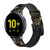 CA0457 Army Green Woodland Camo Leather & Silicone Smart Watch Band Strap For Samsung Galaxy Watch, Gear, Active