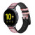 CA0465 Pink Marble Texture Leather & Silicone Smart Watch Band Strap For Samsung Galaxy Watch, Gear, Active