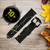 CA0491 Gold Marble Graphic Printed Leather & Silicone Smart Watch Band Strap For Samsung Galaxy Watch, Gear, Active
