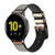 CA0594 FM AM Wooden Receiver Graphic Leather & Silicone Smart Watch Band Strap For Samsung Galaxy Watch, Gear, Active