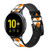 CA0722 Black Orange White Argyle Plaid Leather & Silicone Smart Watch Band Strap For Samsung Galaxy Watch, Gear, Active