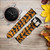 CA0074 Tiger Skin Graphic Print Leather & Silicone Smart Watch Band Strap For Garmin Smartwatch