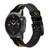 CA0271 Gold Leaf Buddhist Om Symbol Leather & Silicone Smart Watch Band Strap For Garmin Smartwatch