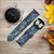 CA0444 Light Blue Marble Stone Graphic Printed Leather & Silicone Smart Watch Band Strap For Garmin Smartwatch