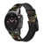 CA0457 Army Green Woodland Camo Leather & Silicone Smart Watch Band Strap For Garmin Smartwatch