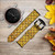 CA0523 Gold Fish Scale Leather & Silicone Smart Watch Band Strap For Garmin Smartwatch
