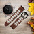 CA0656 Vintage Football Graphic Printed Leather & Silicone Smart Watch Band Strap For Garmin Smartwatch