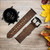 CA0065 Rust Texture Leather & Silicone Smart Watch Band Strap For Fossil Smartwatch