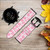 CA0245 Pink Leopard Pattern Leather & Silicone Smart Watch Band Strap For Fossil Smartwatch