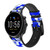 CA0253 Hawaiian Hibiscus Blue Pattern Leather & Silicone Smart Watch Band Strap For Fossil Smartwatch