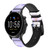 CA0282 Purple White Flowers Leather & Silicone Smart Watch Band Strap For Fossil Smartwatch