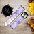 CA0282 Purple White Flowers Leather & Silicone Smart Watch Band Strap For Fossil Smartwatch