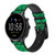 CA0413 Green Fish Scale Pattern Graphic Leather & Silicone Smart Watch Band Strap For Fossil Smartwatch