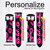 CA0512 Pink Lips Kisses on Black Leather & Silicone Smart Watch Band Strap For Fossil Smartwatch