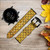 CA0523 Gold Fish Scale Leather & Silicone Smart Watch Band Strap For Fossil Smartwatch