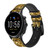 CA0691 Gold Glitter Graphic Print Leather & Silicone Smart Watch Band Strap For Fossil Smartwatch