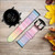 CA0798 Colorful Rainbow Pastel Leather & Silicone Smart Watch Band Strap For Fossil Smartwatch