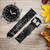 CA0182 Black Rose Leather & Silicone Smart Watch Band Strap For Wristwatch Smartwatch