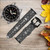 CA0287 Skull Vintage Monochrome Pattern Leather & Silicone Smart Watch Band Strap For Wristwatch Smartwatch