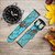 CA0406 Aqua Turquoise Gemstone Graphic Printed Leather & Silicone Smart Watch Band Strap For Wristwatch Smartwatch