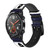 CA0428 Anchor Navy Leather & Silicone Smart Watch Band Strap For Wristwatch Smartwatch